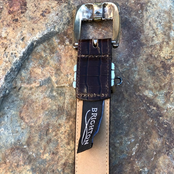 VTG Brighton 🇺🇸 Leather Belt USA Made, Size S/28 - Picture 5 of 7